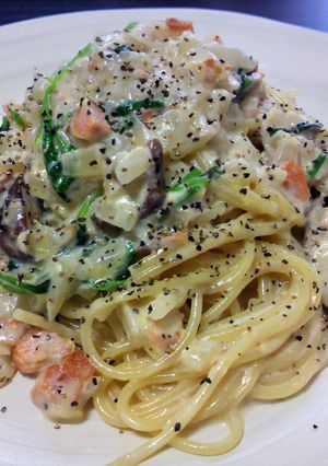 簡単！鮭クリームパスタ-レシピのメイン写真