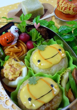 ハロウィンかぼちゃ弁当（キャラ弁）-レシピのメイン写真