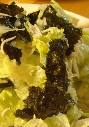 レタスたっぷり♪海苔＆しらすのゴマサラダ-レシピのメイン写真