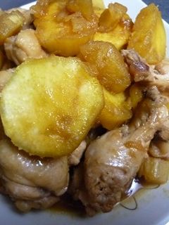 さつま芋と骨付きチキンのこっくり黒糖煮-レシピのメイン写真