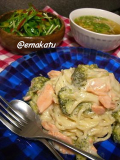 濃厚とろとろ~♪鮭のクリームスパゲティ-レシピのメイン写真