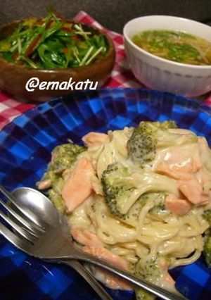 濃厚とろとろ～♪鮭のクリームスパゲティ-レシピのメイン写真