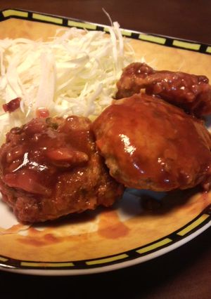 豚挽きで☆野菜たっぷり煮込みハンバーグ-レシピのメイン写真