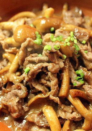 なめこと牛肉の炒めもの-レシピのメイン写真