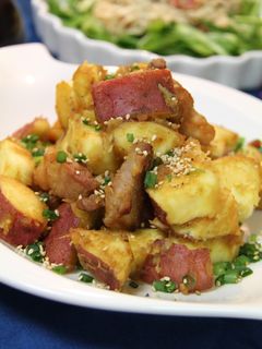 豚バラとほっくりさつま芋のポン酢炒め-レシピのメイン写真