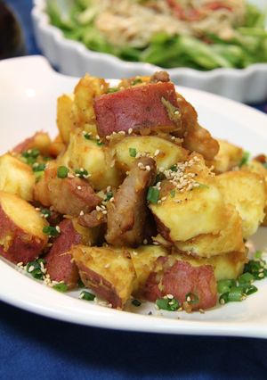 豚バラとほっくりさつま芋のポン酢炒め-レシピのメイン写真