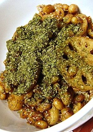 大豆蓮根甘辛で✿青海苔忘れちゃ嫌よ炒め-レシピのメイン写真