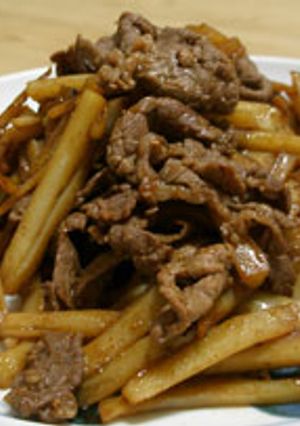 牛肉レンコン甘辛炒め　お弁当のおかず-レシピのメイン写真