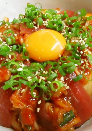 鮪のキムチ漬け（丼）-レシピのメイン写真