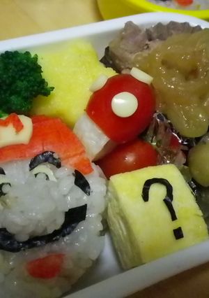 不器用ｻﾝでもキャラ弁★━マリオ━★-レシピのメイン写真