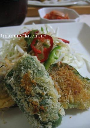 簡単ヘルシー焼き揚げピーマンの里芋詰め-レシピのメイン写真