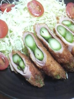 アスパラinロールハムかつ-レシピのメイン写真