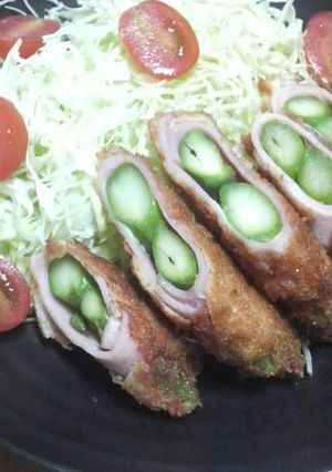 アスパラinロールハムかつ-レシピのメイン写真