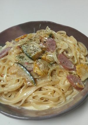 かぼちゃとスイチリのクリームパスタ♪-レシピのメイン写真