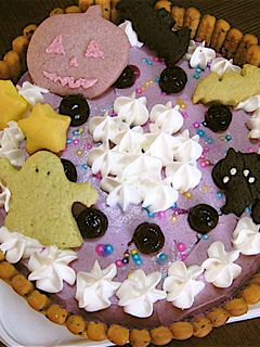 お菓子で飾ろう♪のハロウィンケーキ☆-レシピのメイン写真
