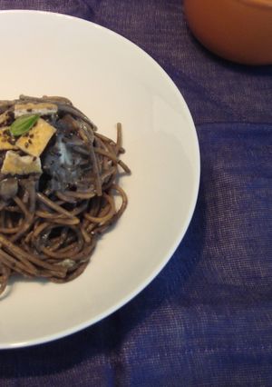 濃厚まったり！黒ごま豆乳パスタ-レシピのメイン写真