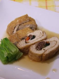 栃尾の油揚げと牛肉と野菜の煮もの-レシピのメイン写真