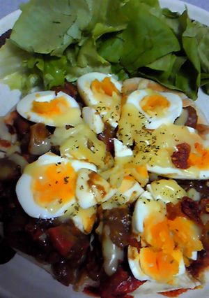 フライパンで残り物カレーチーズピザ＊-レシピのメイン写真