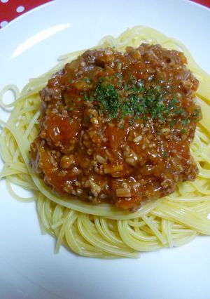 簡単！１５分でミートソーススパゲティ♡-レシピのメイン写真