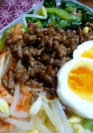 手抜きで簡単！ナムルがあればビビンバ弁当-レシピのメイン写真