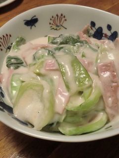 青梗菜とハムのクリーム煮-レシピのメイン写真
