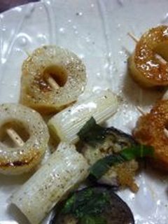 茄子とちくわと葱の焼き鳥風♡-レシピのメイン写真