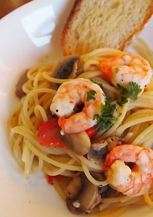 海老とマッシュルームのあっさりパスタ-レシピのメイン写真