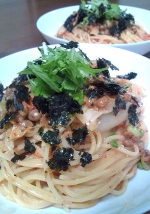 まろやか☆簡単キムチ納豆パスタ-レシピのメイン写真