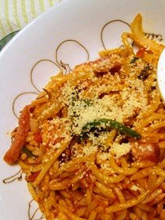 残り物のトマトパスタで「パスタ飯」♪-レシピのメイン写真