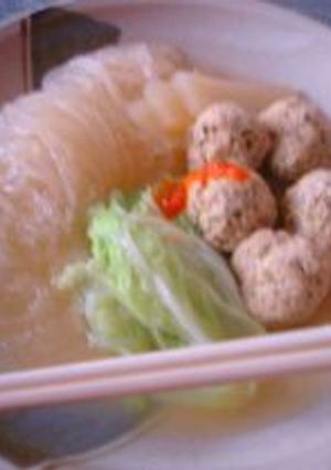 蒟蒻団子と白菜の炊き合わせ-レシピのメイン写真