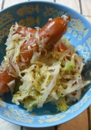 ザワークラウト風キャベツとソーセージ煮-レシピのメイン写真
