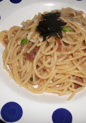 梅干とかつおぶしのパスタ-レシピのメイン写真