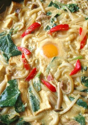 〇○白い鍋焼きカレーうどん○〇-レシピのメイン写真