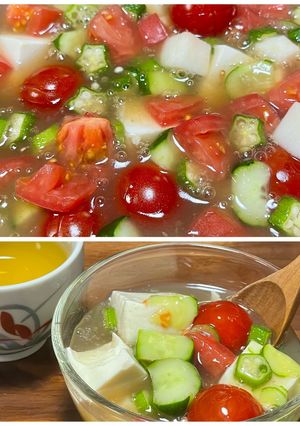 夏野菜の冷たい前菜 お茶うけ 中華サラダ-レシピのメイン写真