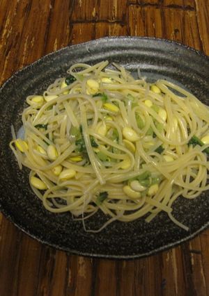 豆もやしと大根の葉っぱのペペロンチーノ風-レシピのメイン写真