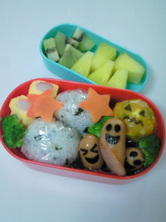 ハロウィン弁当*おばけソーセージ-レシピのメイン写真