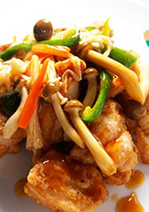 カリふわチキンのキノコサワーソース-レシピのメイン写真