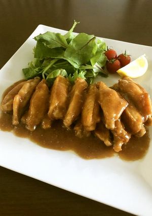 手羽中のとろ~りレモンバター醤油ソース♪-レシピのメイン写真