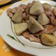 里芋と豚コマ炒め!味付けは塩だけです