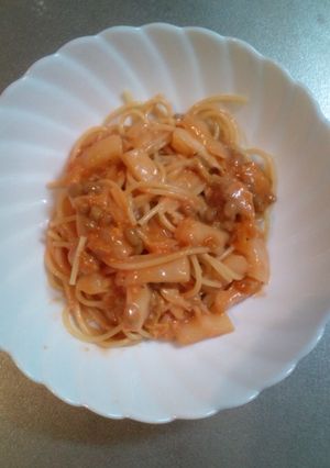 洋風納豆スパゲッティ♪-レシピのメイン写真