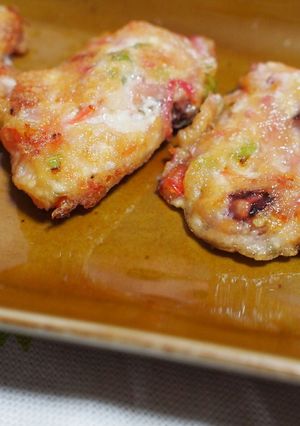 豆腐とタコ　の　とろふわこんがり焼き。-レシピのメイン写真