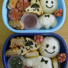 รูปของ ❤キャラ弁❤てるてるぼうずおにぎり