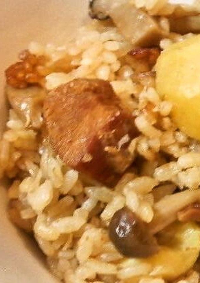 炊き込みご飯～栗・きのこ・やきとり缶～-レシピのメイン写真