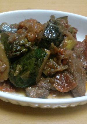 ナスとズッキーニの豚ロースのトマト煮-レシピのメイン写真