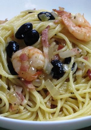 黒豆と海老のガーリックパスタ-レシピのメイン写真
