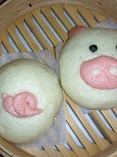ブタさんの肉まん・パンダさんのあんまん❤-レシピのメイン写真