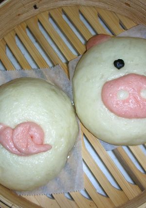 ブタさんの肉まん・パンダさんのあんまん❤-レシピのメイン写真