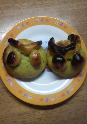 仮面ラ〇ダーみたいな？おさつ饅頭-レシピのメイン写真