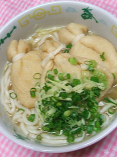 モチきんちゃく3コうどん-レシピのメイン写真