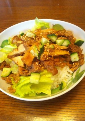 エリンギひき肉丼-レシピのメイン写真